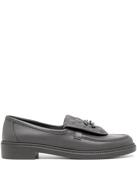 turn lock diamond quilted loafers